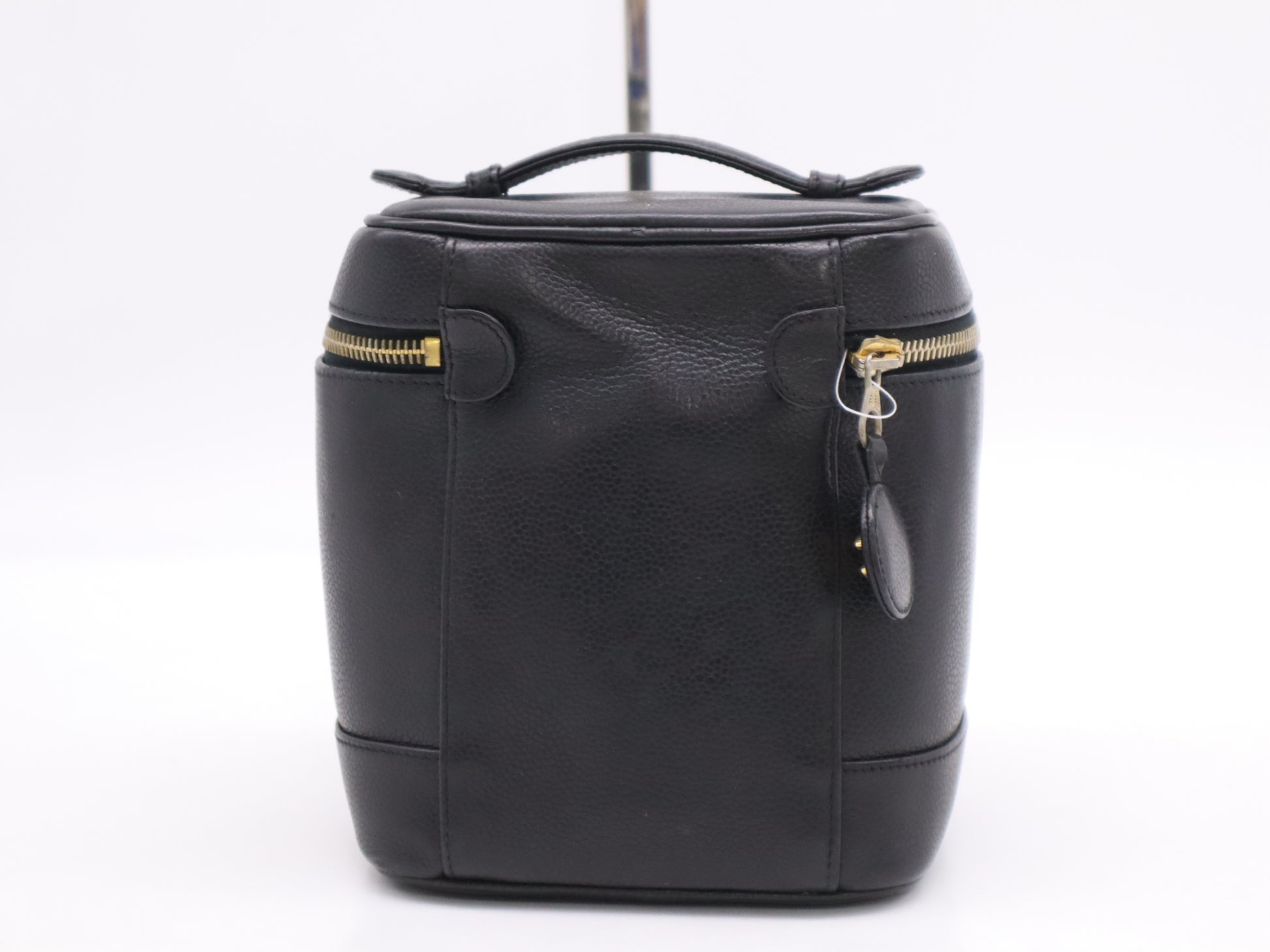 CHANEL? Caviar Skin Coco Mark Vanity Bag Black Handbag