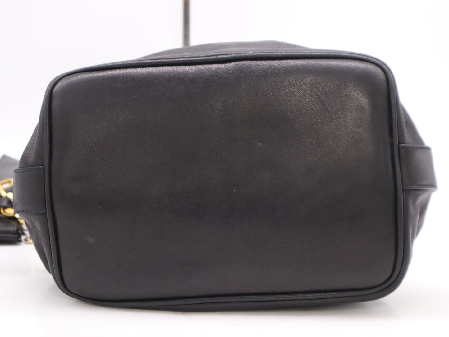 CHANEL Lambskin Coco Mark Drawstring Shoulder Bag, Black, GD Hardware, Seal, 1034426 Shoulder Bag