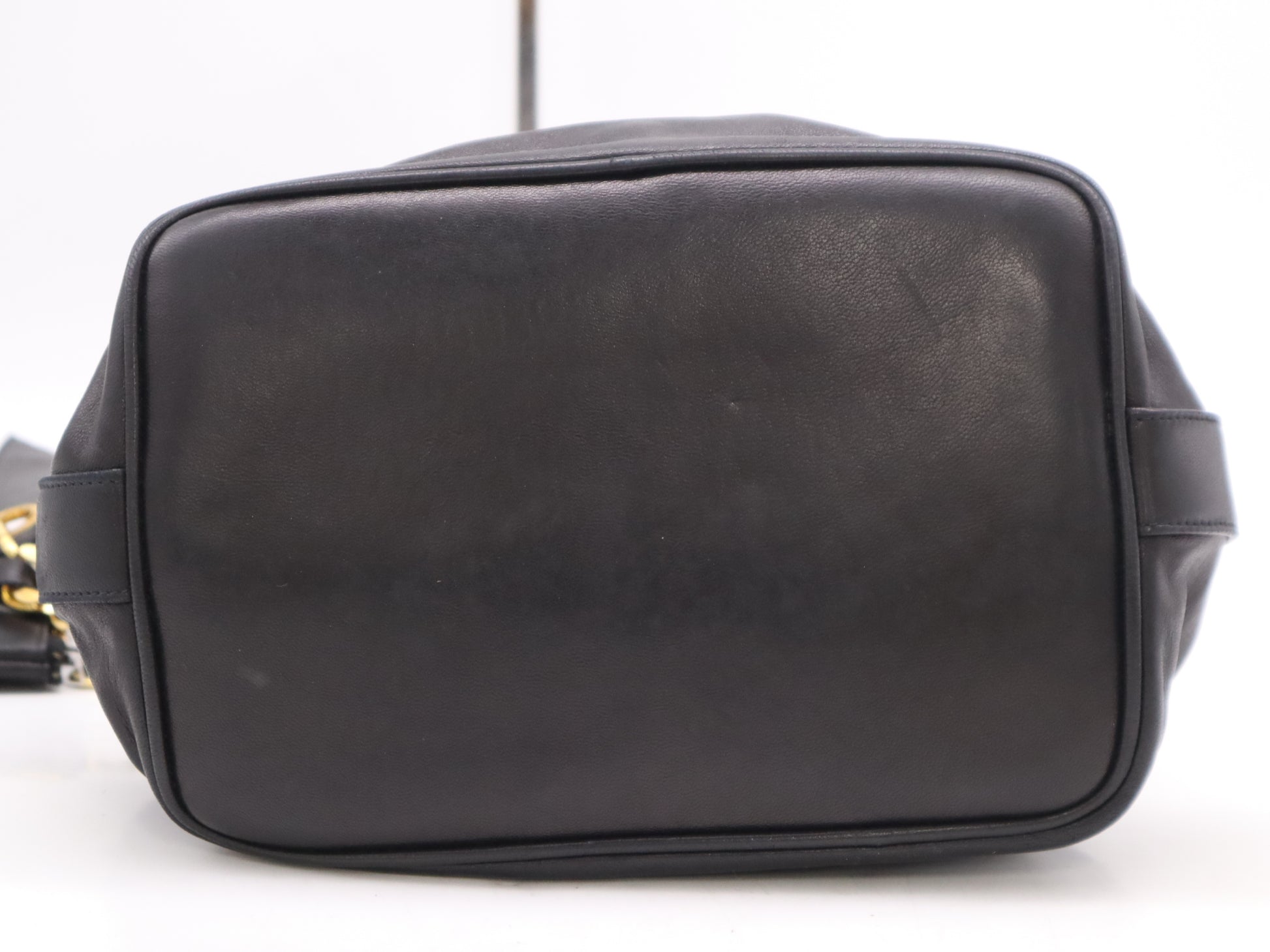 CHANEL Lambskin Coco Mark Drawstring Shoulder Bag, Black, GD Hardware, Seal, 1034426 Shoulder Bag