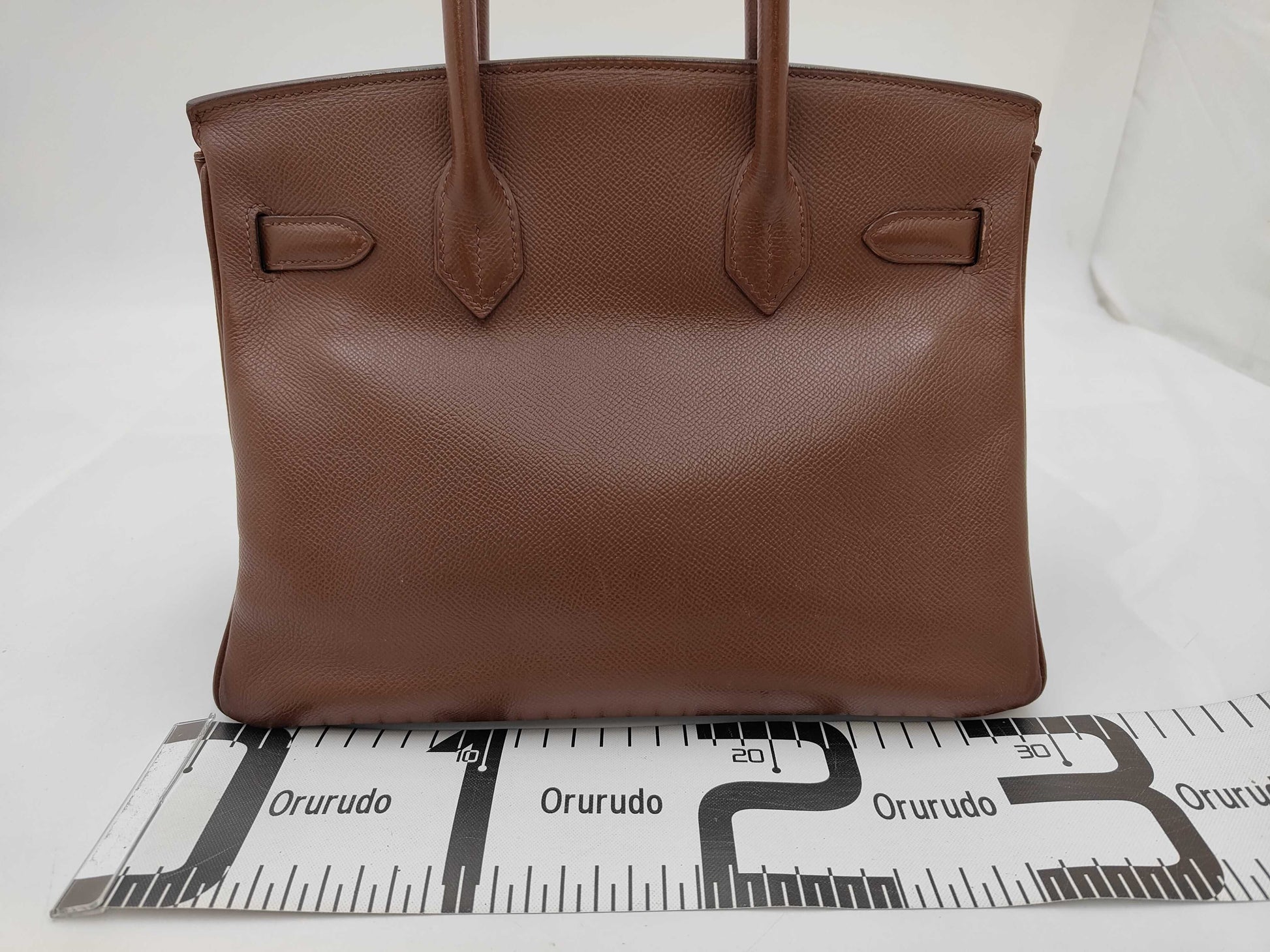 HERMES Birkin 30 Handbag, □D Stamp, Epson, Gold Hardware, Brown, Cloche, Cadena, 2 Keys, Box Included