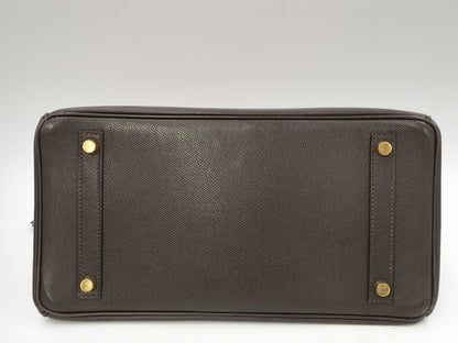 HERMES Birkin 30 Handbag ○ Z Engraved Vo Epson Gold Hardware Brown Crochet Key x2 Handbag with Storage Bag