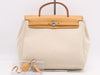 HERMES Canvas Air Bag PM Beige with Padlock, Two Keys, and Clochet, G Stamp, 2003 Handbag