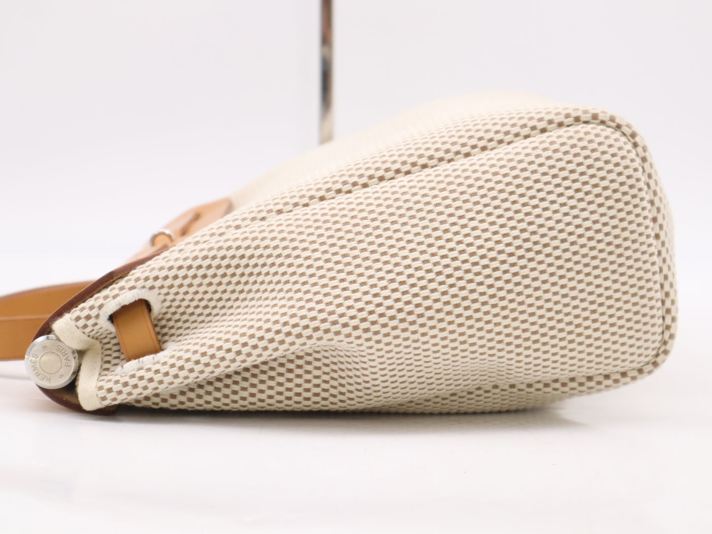 HERMES Canvas Air Bag PM Beige with Padlock, Two Keys, and Clochet, G Stamp, 2003 Handbag