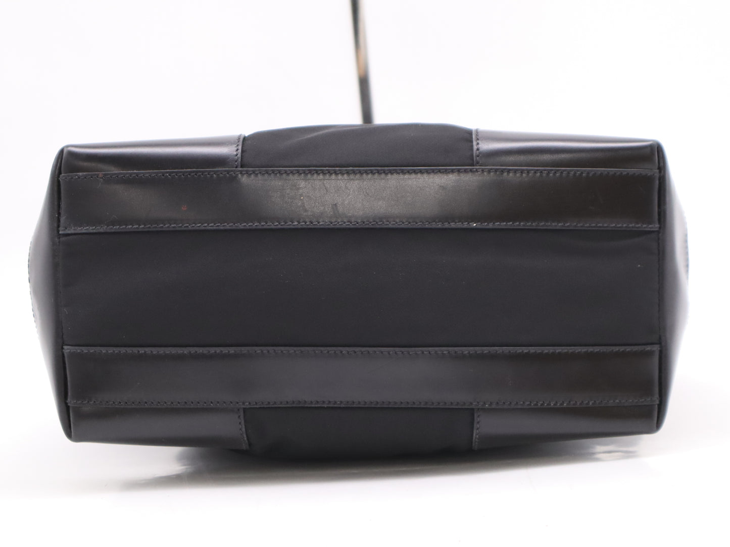 PRADA nylon triangle logo black tote bag