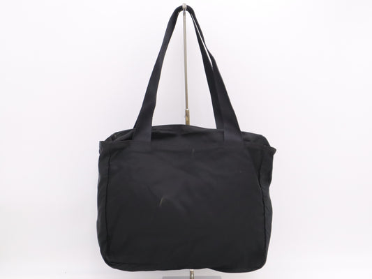 PRADA Nylon Triangle Logo Black Silver Hardware White Tag 123 Shoulder Bag