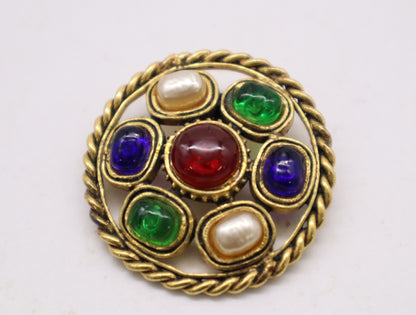 CHANEL GP Gripoa Gold Brooch