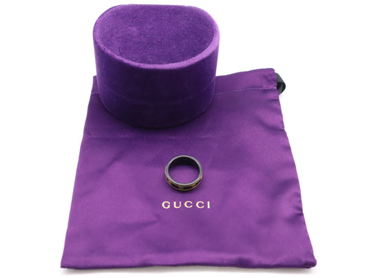 GUCCI Interlocking #23 Ceramic METAL/Au750 3.2g Ring 