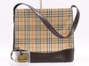 BURBERRY Canvas x Leather Nova Check Shoulder Bag Beige Brown GD Hardware with Charm Shoulder Bag