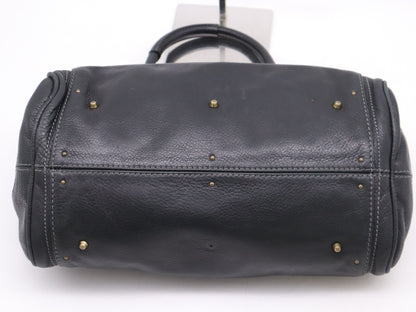 chloe Leather Paddington Black Padlock Key Handbag