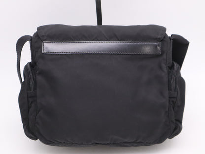 PRADA Nylon Triangle Logo Shoulder Bag Black SV Hardware Shoulder Bag