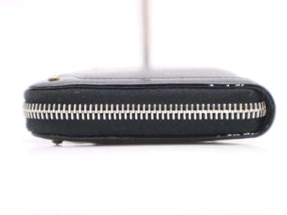 CHANEL Caviar Skin Round Zipper Black with Storage Bag & Box Card Seal 22133319 Wallet