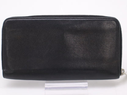 CHANEL Caviar Skin Round Zipper Long Wallet Black Seal 14249131 Wallet