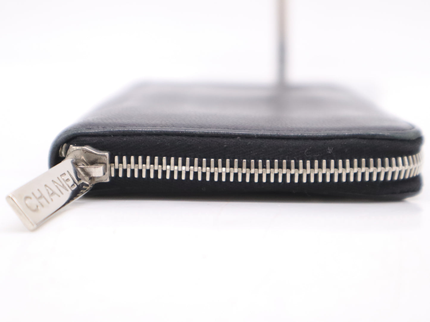 CHANEL Caviar Skin Round Zipper Long Wallet Black Seal 14249131 Wallet