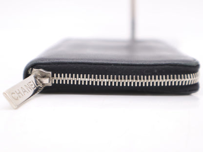 CHANEL Caviar Skin Round Zipper Long Wallet Black Seal 14249131 Wallet