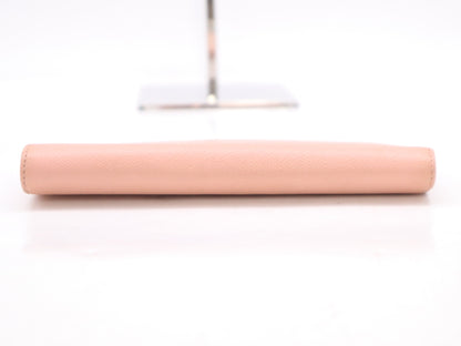 CHANEL Leather Coco Button Bi-Fold Long Wallet Pink Seal 9556266 Wallet