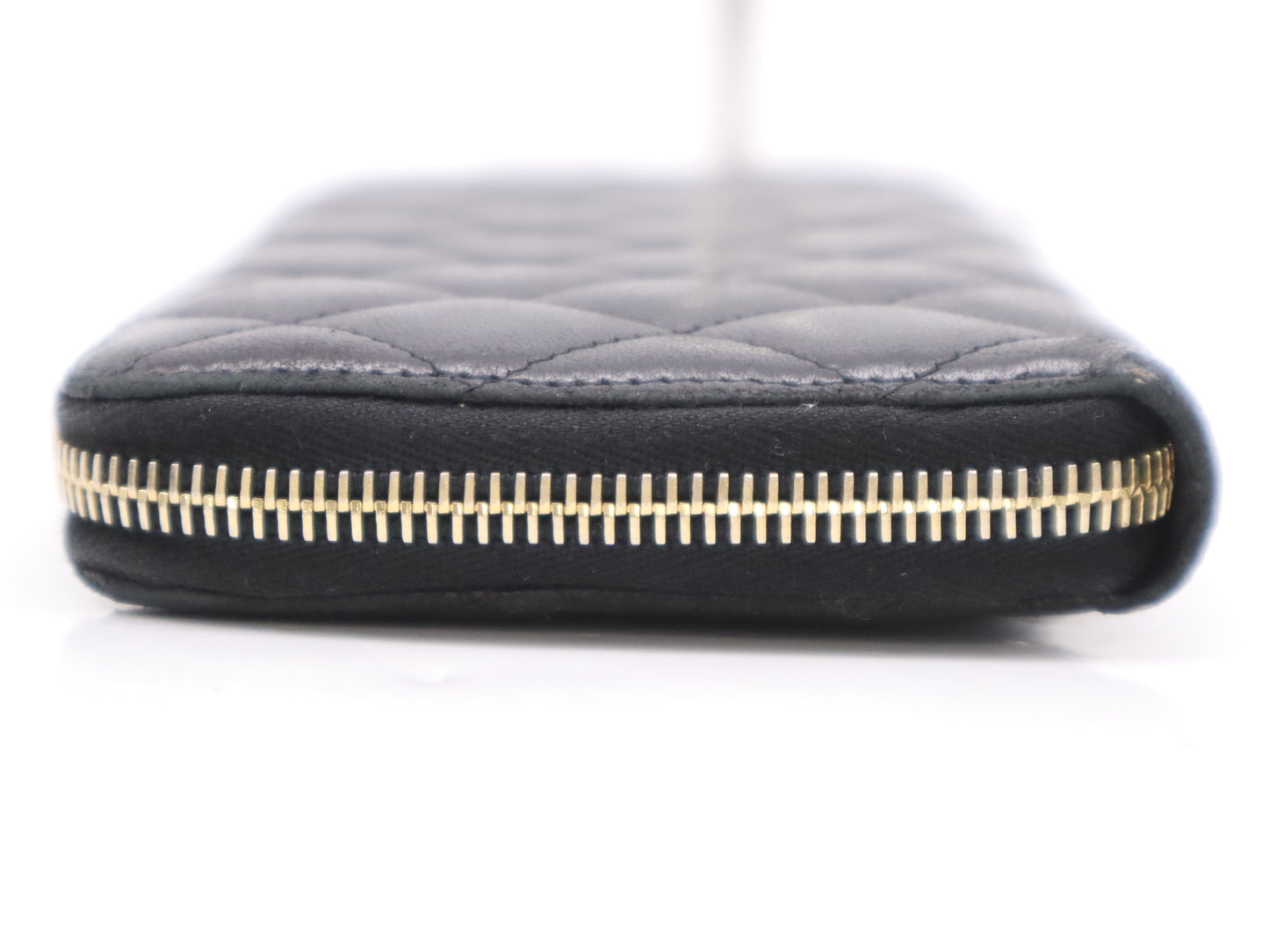 CHANEL Lambskin Matrusse Round Zip Long Wallet Black Seal 20647549 Wallet