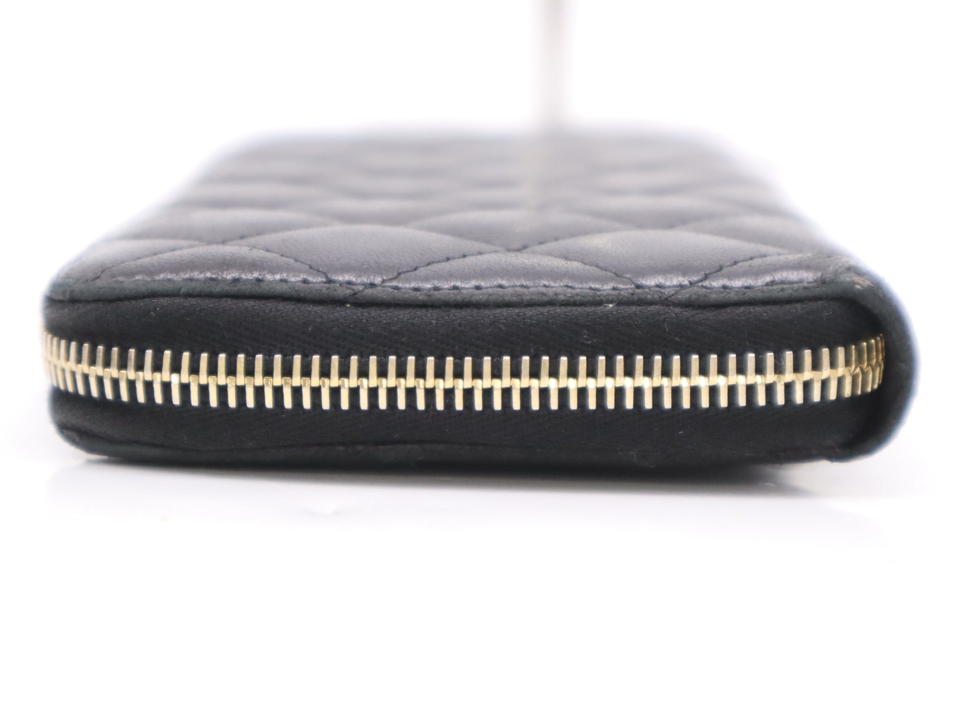 CHANEL Lambskin Matrusse Round Zip Long Wallet Black Seal 20647549 Wallet