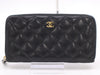 CHANEL Lambskin Matrusse Round Zip Long Wallet Black Seal 20647549 Wallet