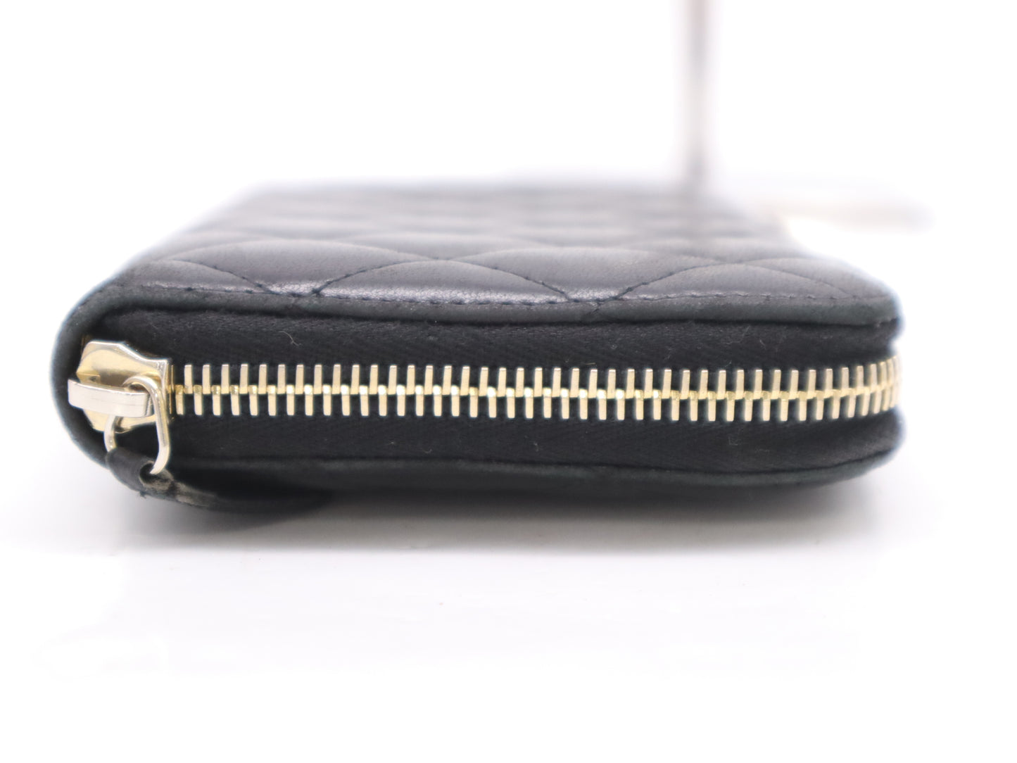 CHANEL Lambskin Matrusse Round Zip Long Wallet Black Seal 20647549 Wallet