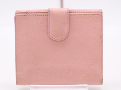 CHANEL Leather Bi-Fold Wallet Pink Seal 9598361 Wallet