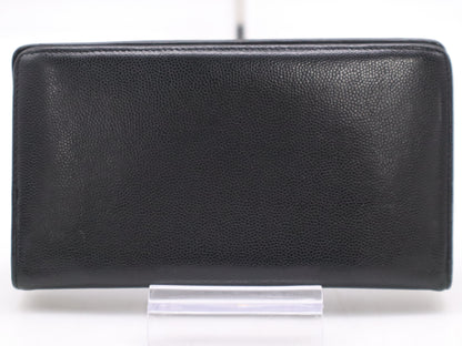 CHANEL Caviar Skin Bi-Fold Long Wallet Black with Box Card Seal 13424865 Wallet