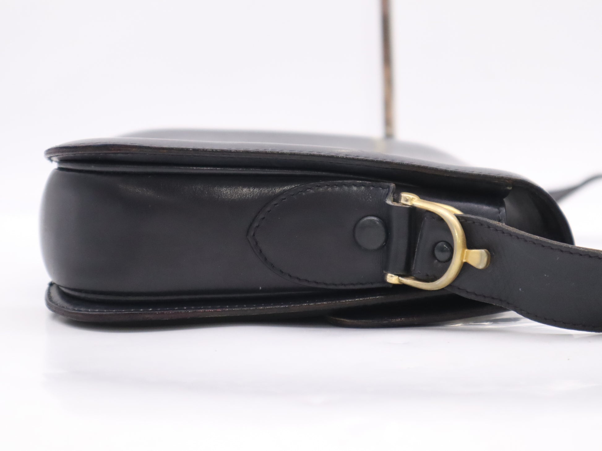 CELINE Leather Gold Carriage Shoulder Bag Navy GD Hardware Shoulder Bag