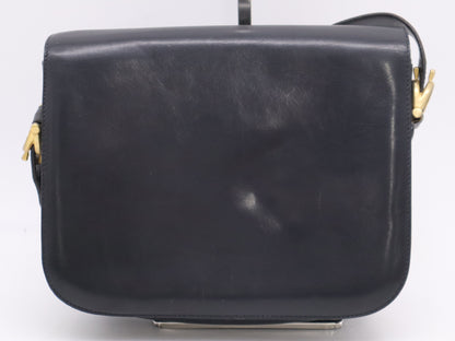 CELINE Leather Gold Carriage Shoulder Bag Navy GD Hardware Shoulder Bag