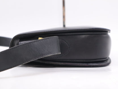 CELINE Leather Gold Carriage Shoulder Bag Navy GD Hardware Shoulder Bag