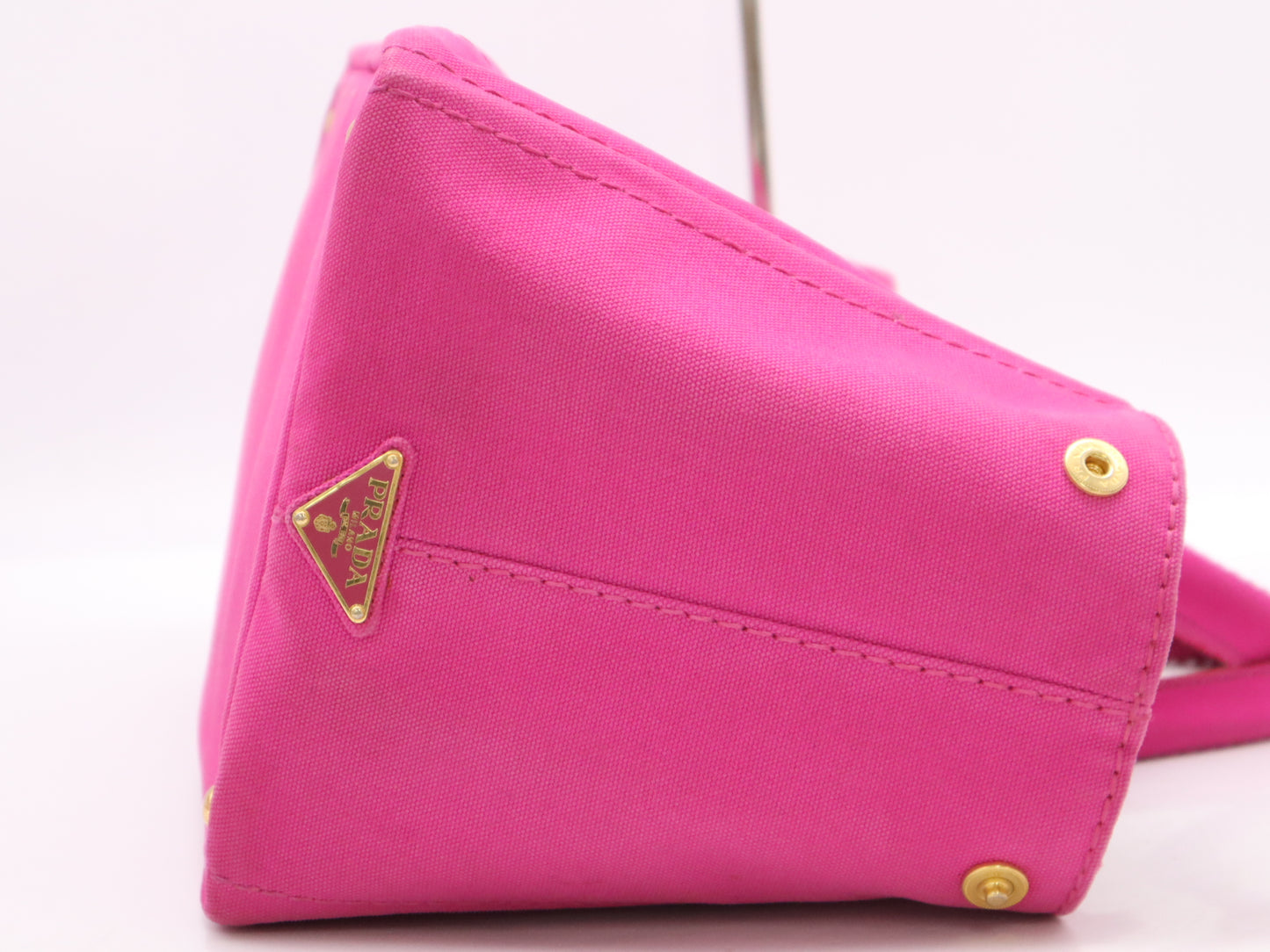 PRADA Canvas Canapa Tote, Pink, GD Hardware, White Tag, 197/B Tote Bag