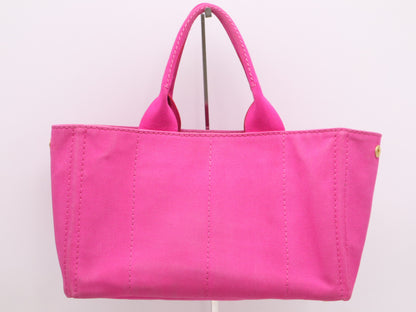 PRADA Canvas Canapa Tote, Pink, GD Hardware, White Tag, 197/B Tote Bag