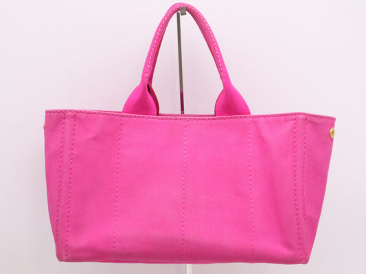PRADA Canvas Canapa Tote, Pink, GD Hardware, White Tag, 197/B Tote Bag