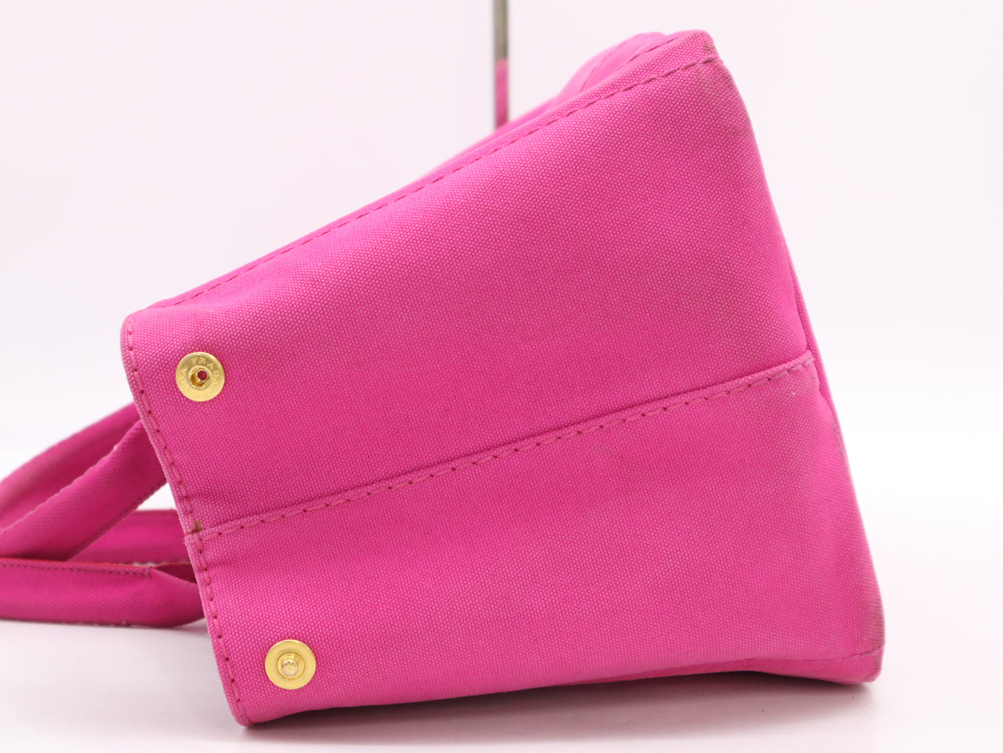 PRADA Canvas Canapa Tote, Pink, GD Hardware, White Tag, 197/B Tote Bag