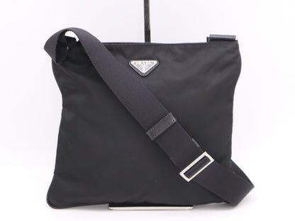 PRADA Nylon Triangle Logo Shoulder Bag Black SV Hardware Shoulder Bag