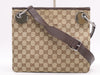 GUCCI 120841 Canvas x Leather GG Canvas Shoulder Bag Beige Brown SV Hardware Shoulder Bag