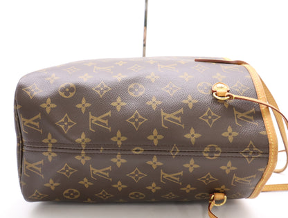 LOUIS VUITTON M50366 Monogram Never Full MM Rose Balerine Tote Bag with Pouch