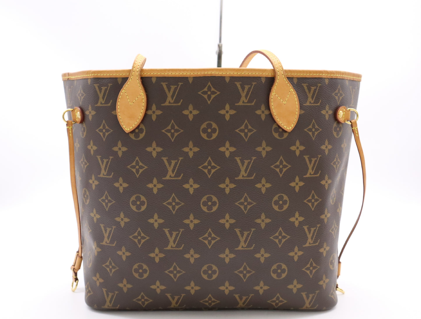 LOUIS VUITTON M50366 Monogram Never Full MM Rose Balerine Tote Bag with Pouch