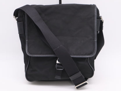 PRADA Nylon Triangle Logo Shoulder Bag Black Shoulder Bag