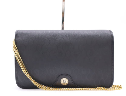 Dior Leather Honeycomb Pattern Chain Shoulder Bag Black Shoulder Bag