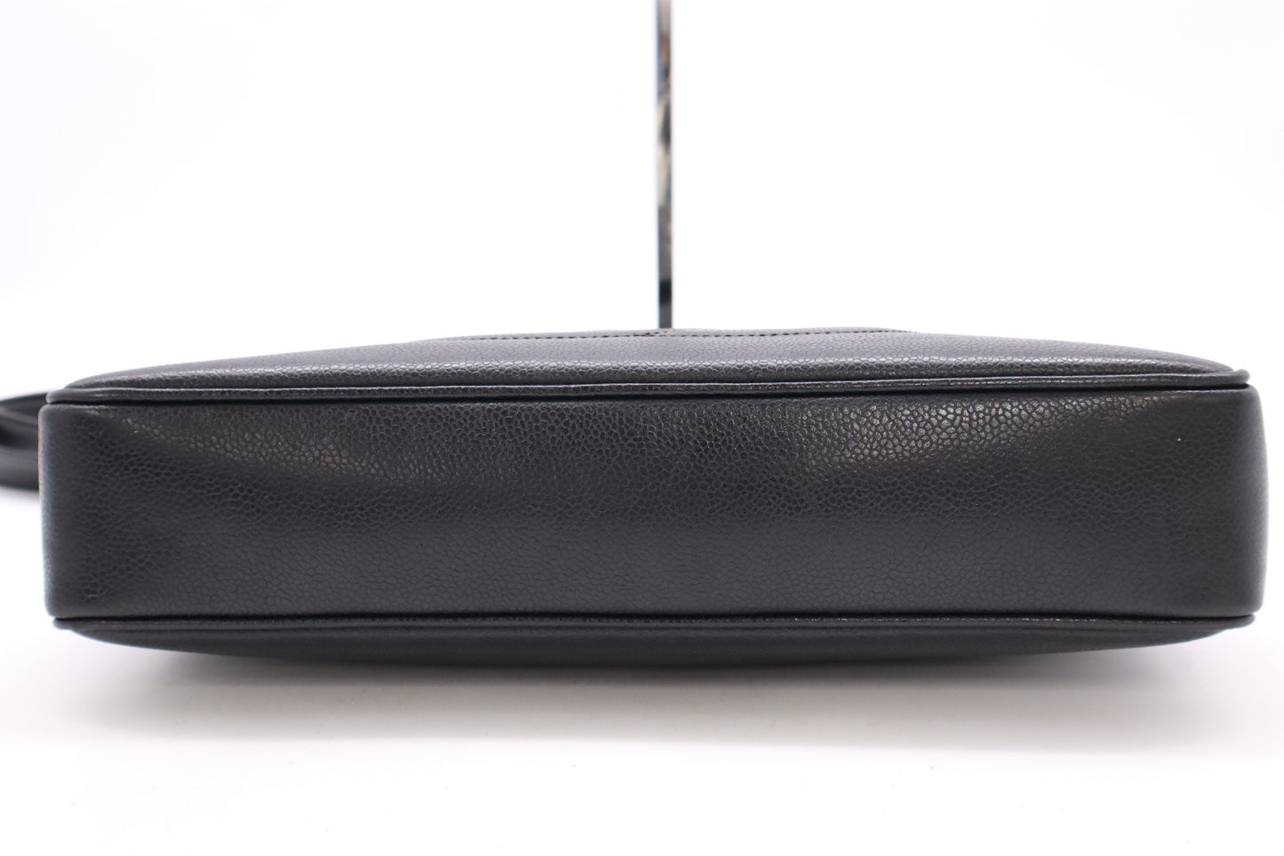 CHANEL Caviar Leather Matelasse Chain Shoulder Tote Bag in Black with GD Hardware