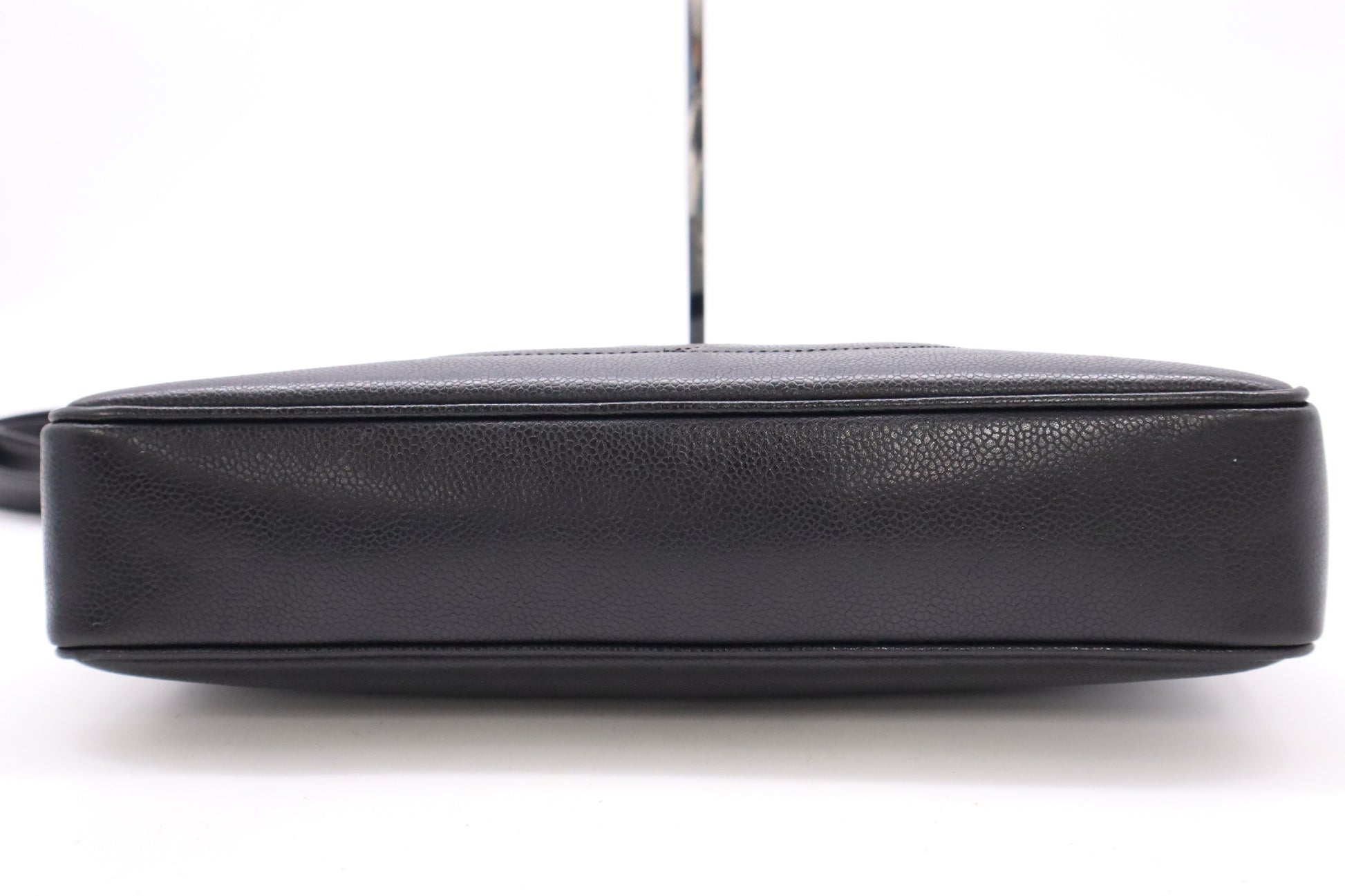 CHANEL Caviar Leather Matelasse Chain Shoulder Tote Bag in Black with GD Hardware