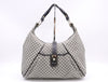 CELINE Canvas and Leather Macadam Shoulder Bag, Gray/Black