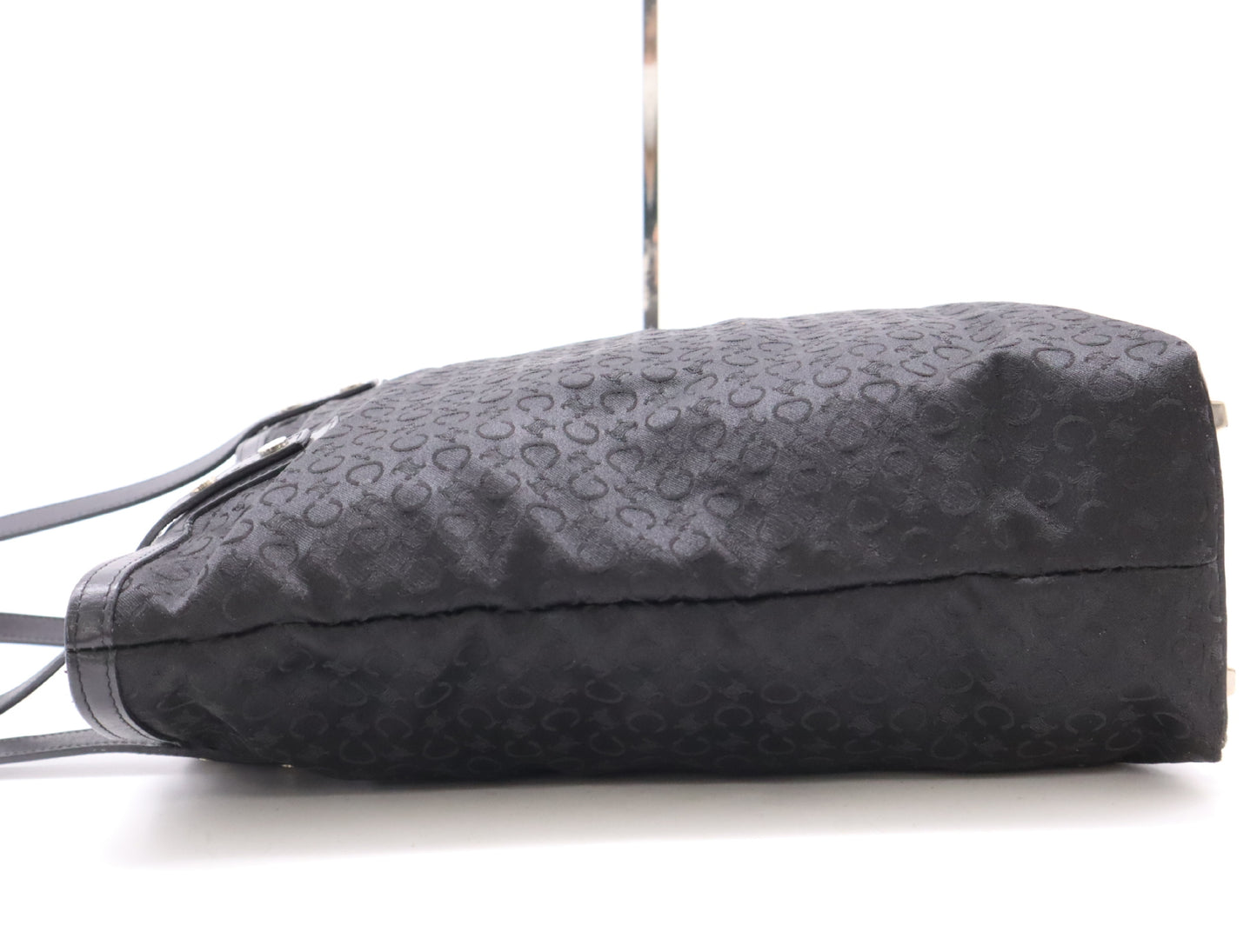 CELINE Canvas and Leather C Macadam Tote Bag, Black, with Dust Bag