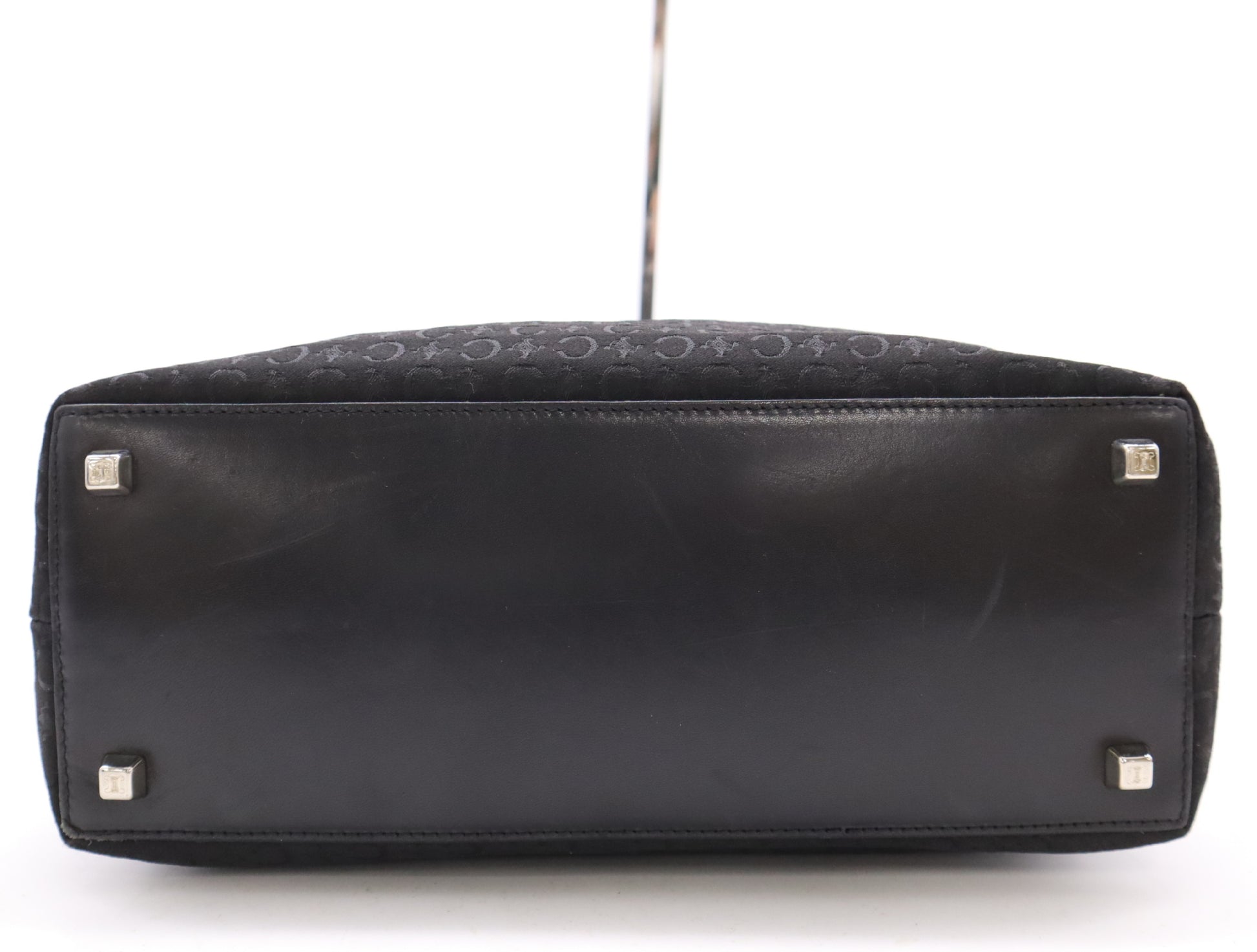 CELINE Canvas and Leather C Macadam Tote Bag, Black, with Dust Bag