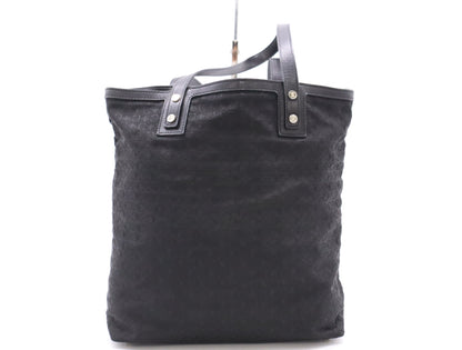 CELINE Canvas and Leather C Macadam Tote Bag, Black, with Dust Bag