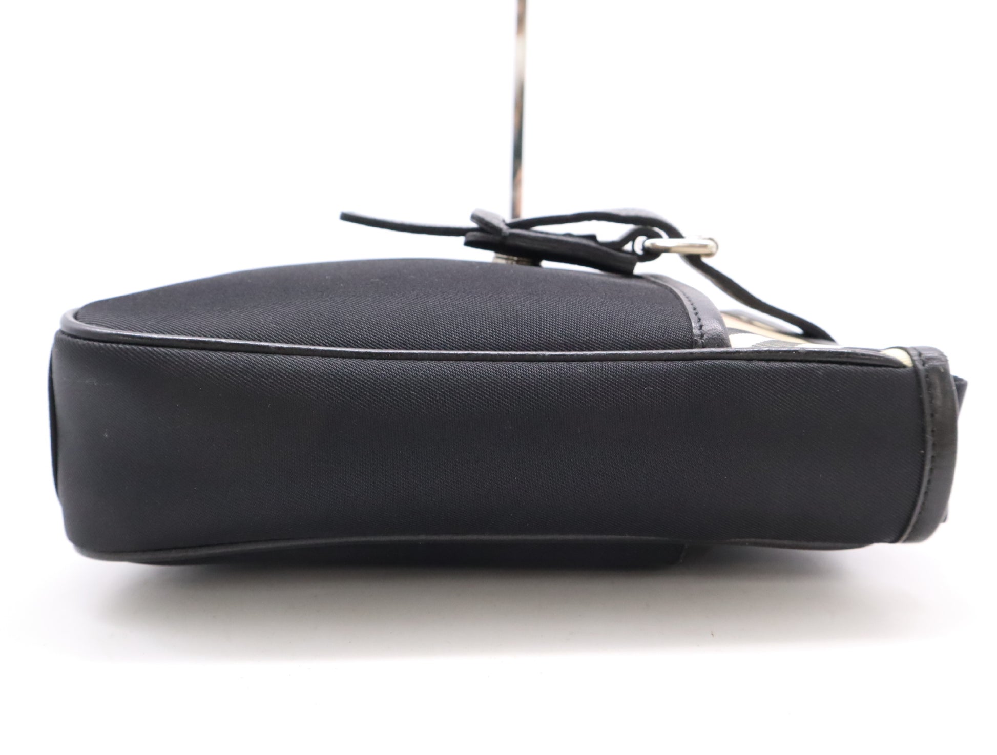 BURBERRY Canvas x Leather Nova Check Black SV Hardware Shoulder Bag