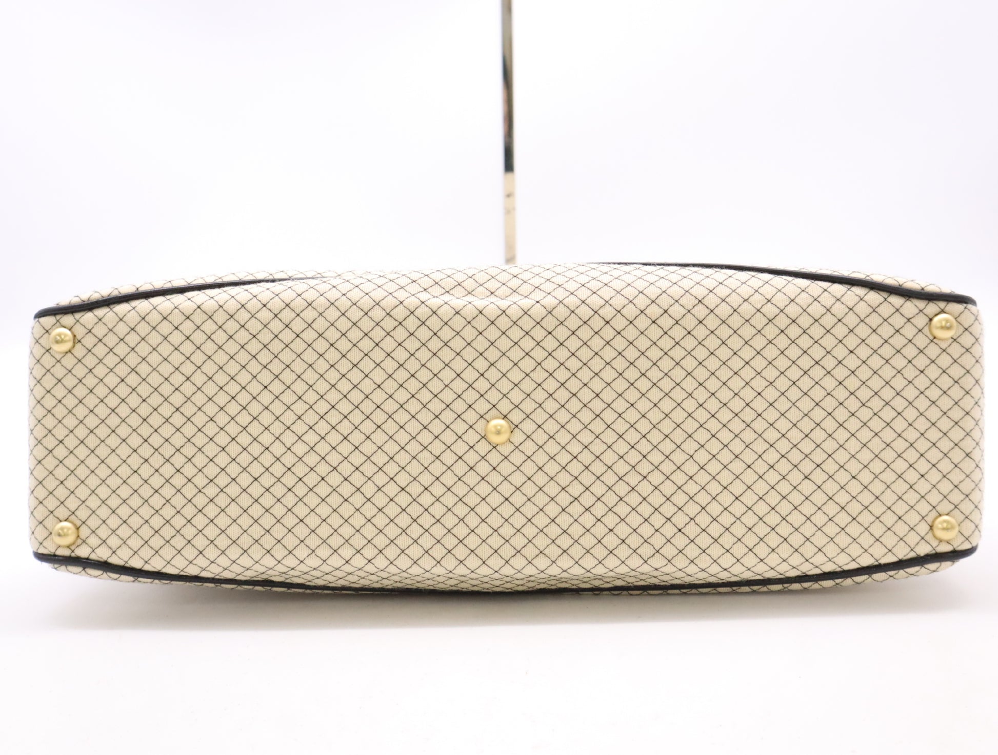 CHANEL Cotton Jersey x Leather Micro-Quilted Cocomark Chain Shoulder Bag Beige Black Seal 7321268 Tote Bag