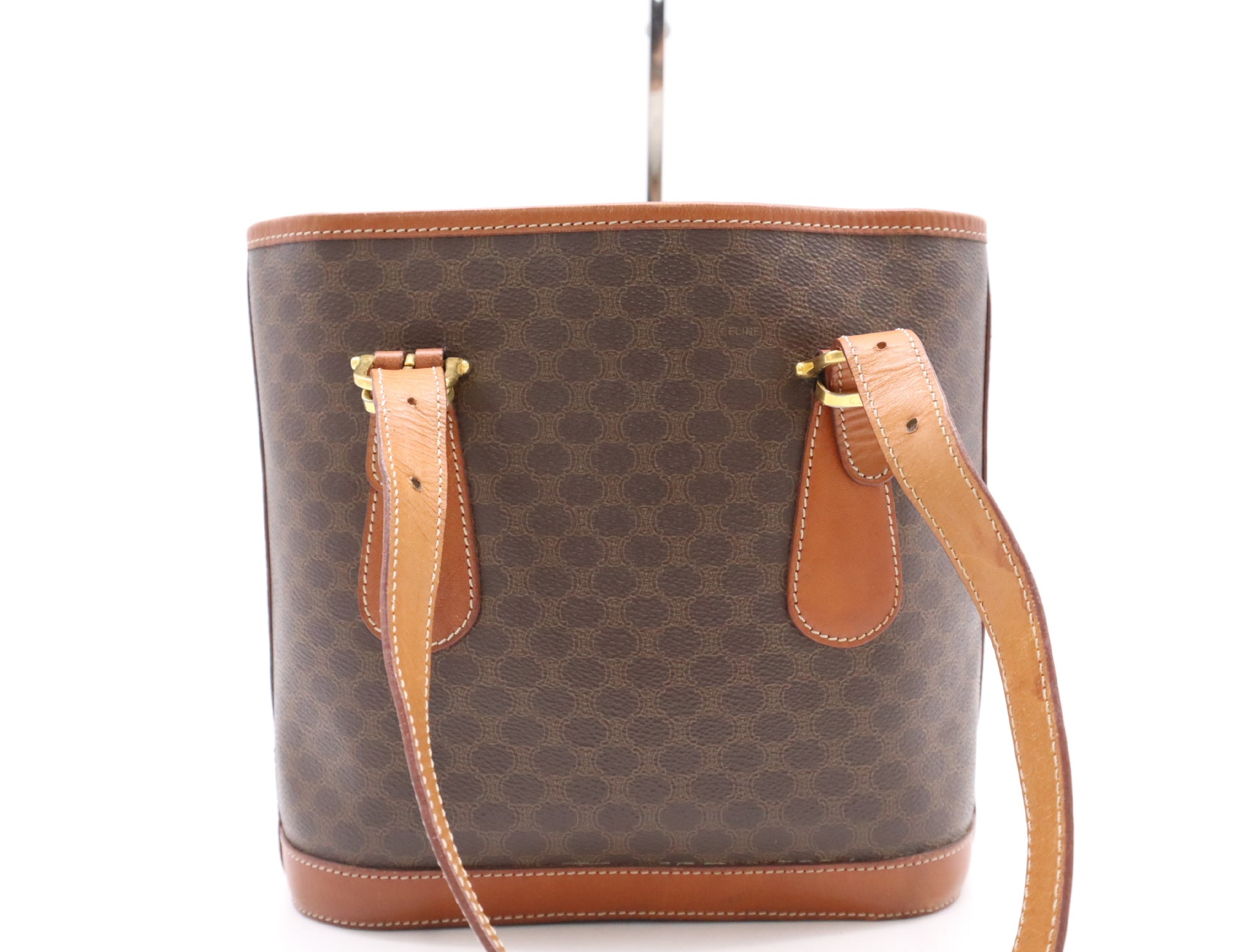 CELINE PVC Macadam Tote Bag, Brown, GD Hardware