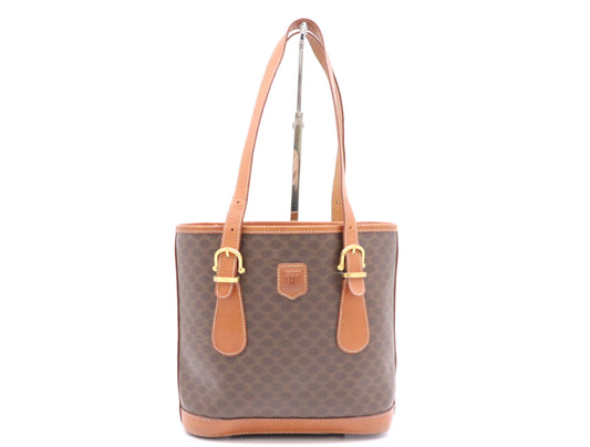 CELINE PVC Macadam Tote Bag, Brown, GD Hardware