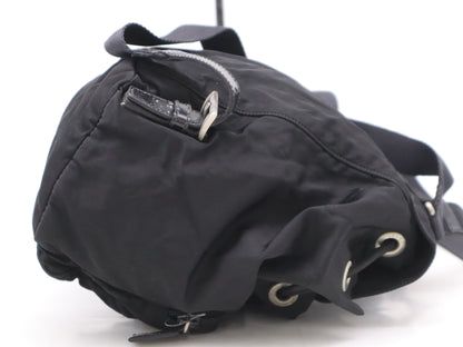 PRADA Nylon Triangle Logo Backpack Black Handbag