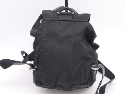 PRADA Nylon Triangle Logo Backpack Black Handbag